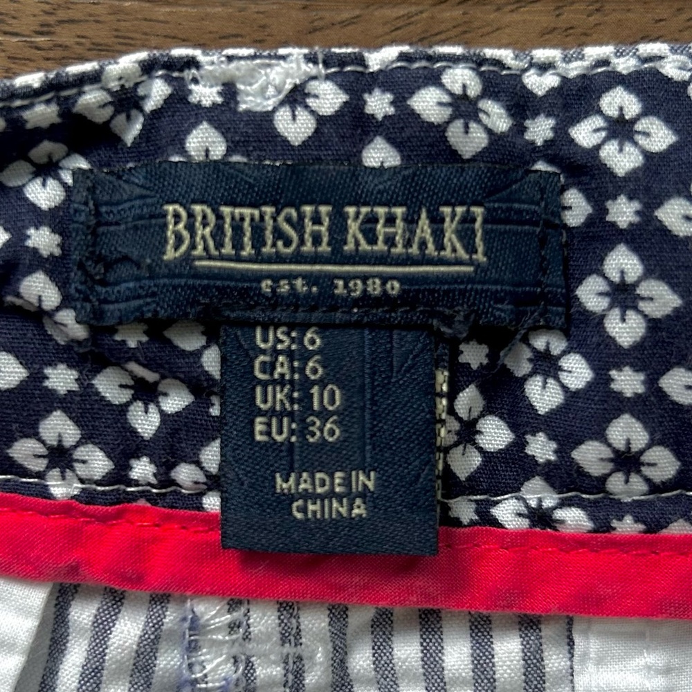 BRITISH KHAKI Nautical Pinstripe Seersucker Chino Shorts Coastal Preppy Resort 6 - Picture 9 of 11